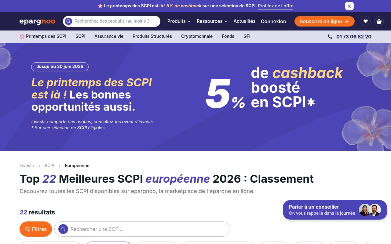 Apercu du site epargnoo