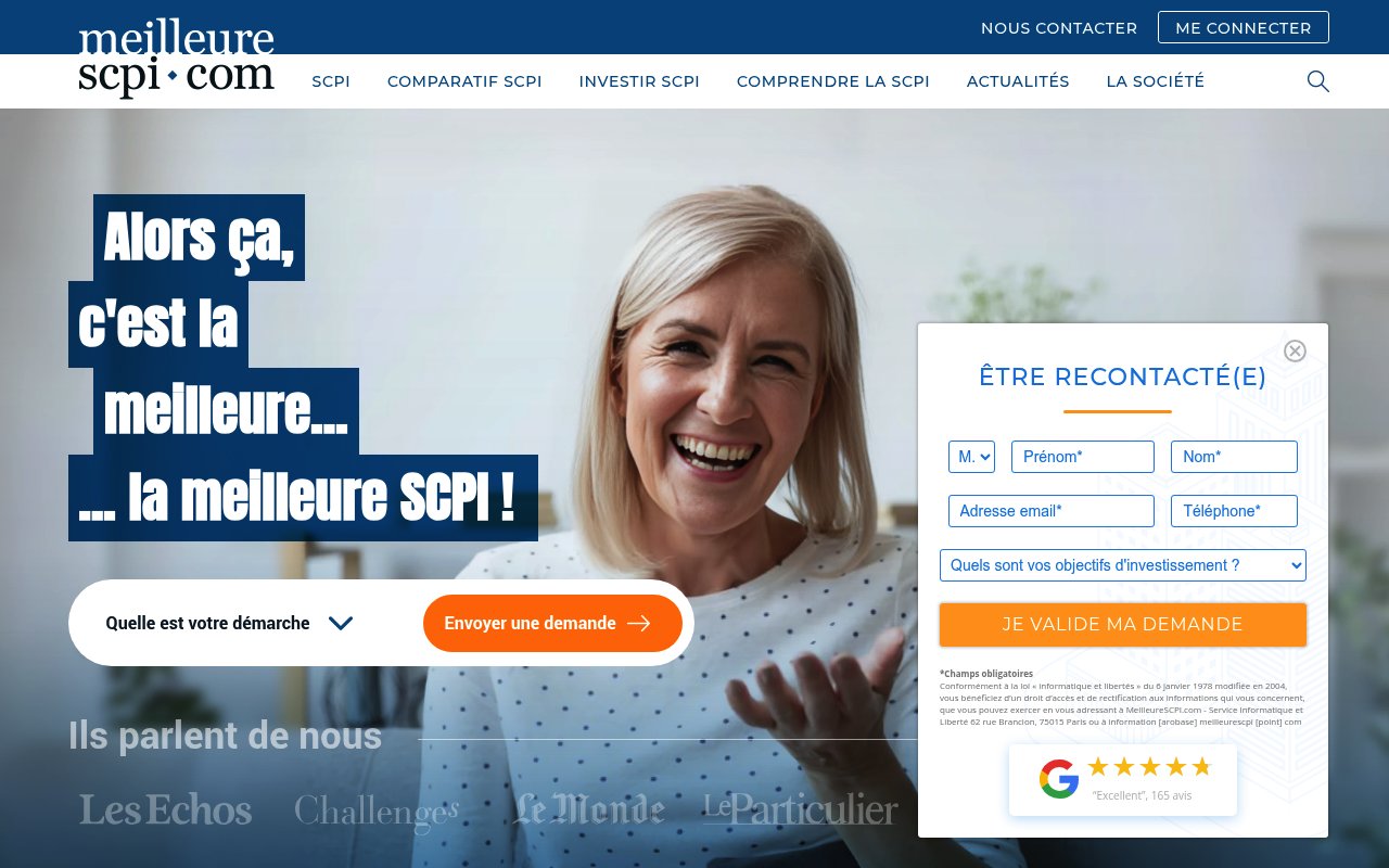 Aperçu du site MeilleureSCPI.com