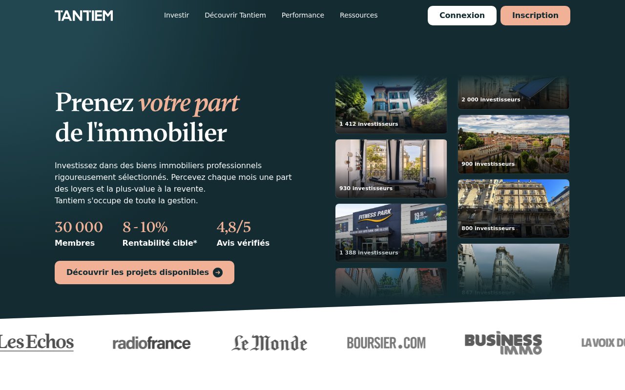 Aperçu du site Tantiem