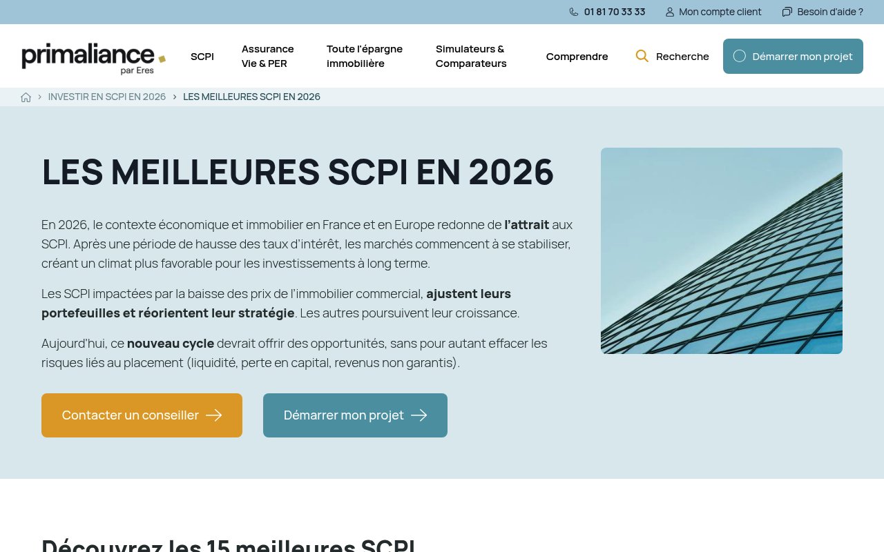 Aperçu du site Primaliance by ERES