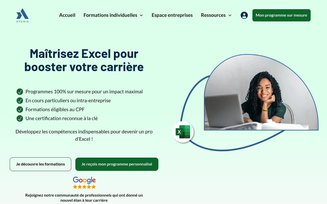 Apercu du site Atoria