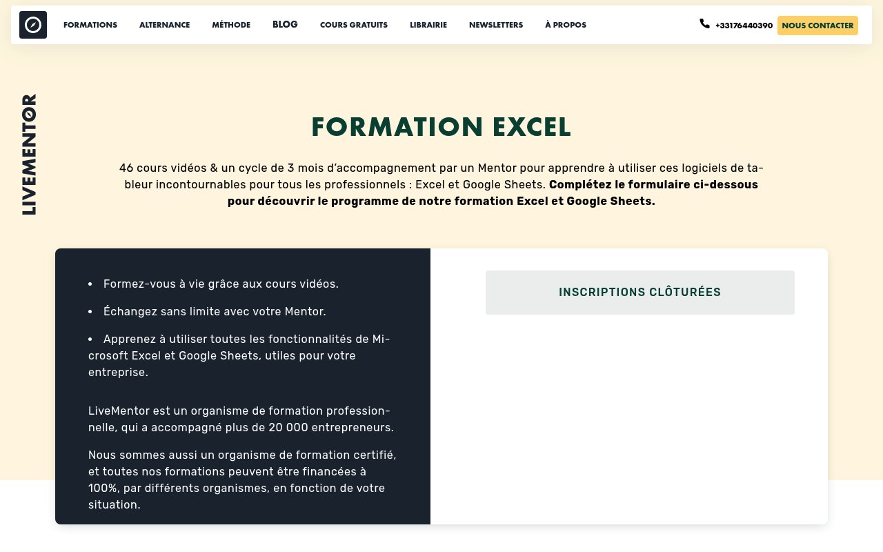 Apercu du site Livementor