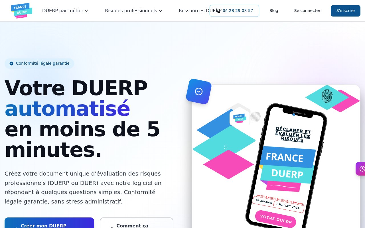 Apercu du site France DUERP