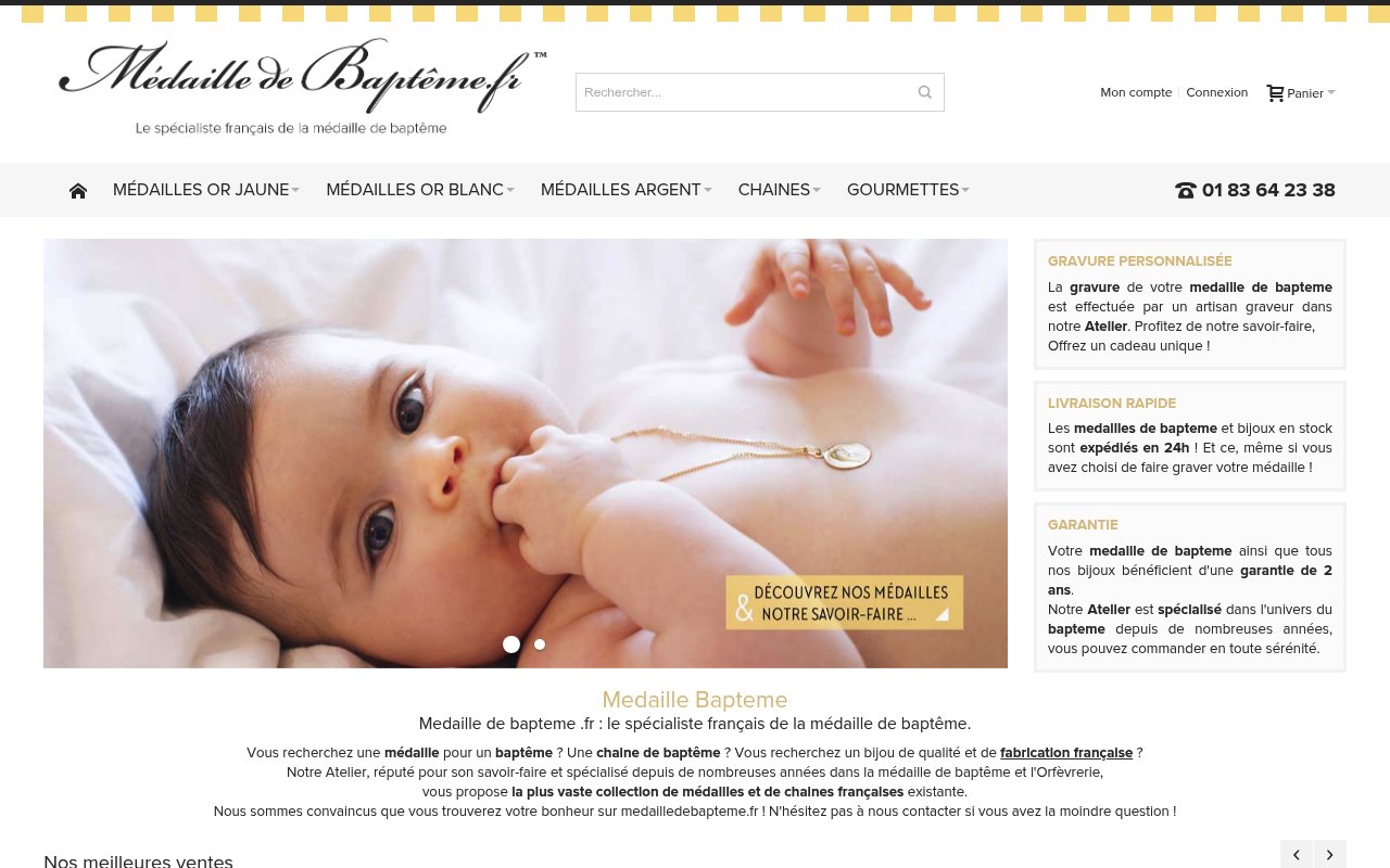 Apercu du site Médaille Baptême