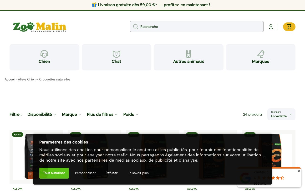 Apercu du site Zoomalin