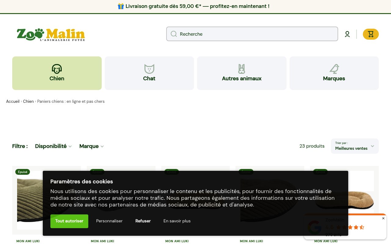 Apercu du site Zoomalin