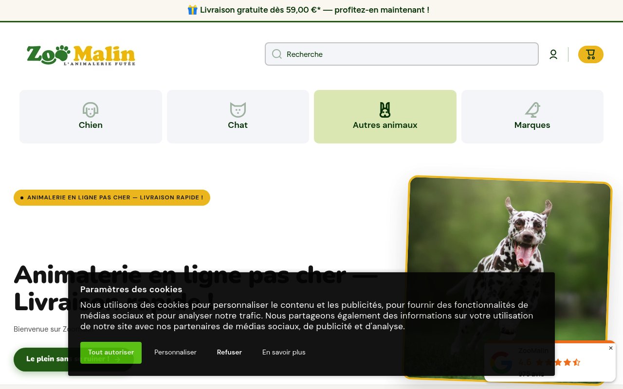 Apercu du site ZooMalin
