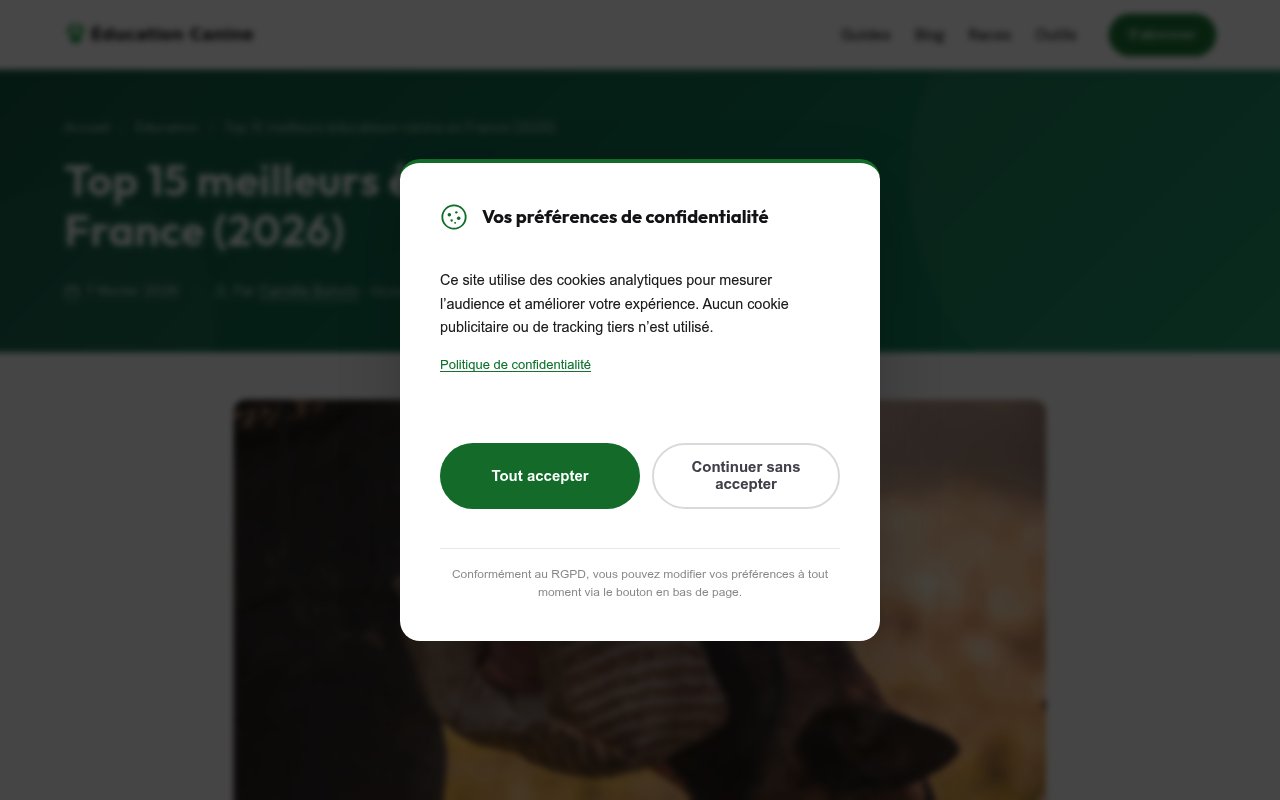 Apercu du site &Eacute;ducation Canine IDF