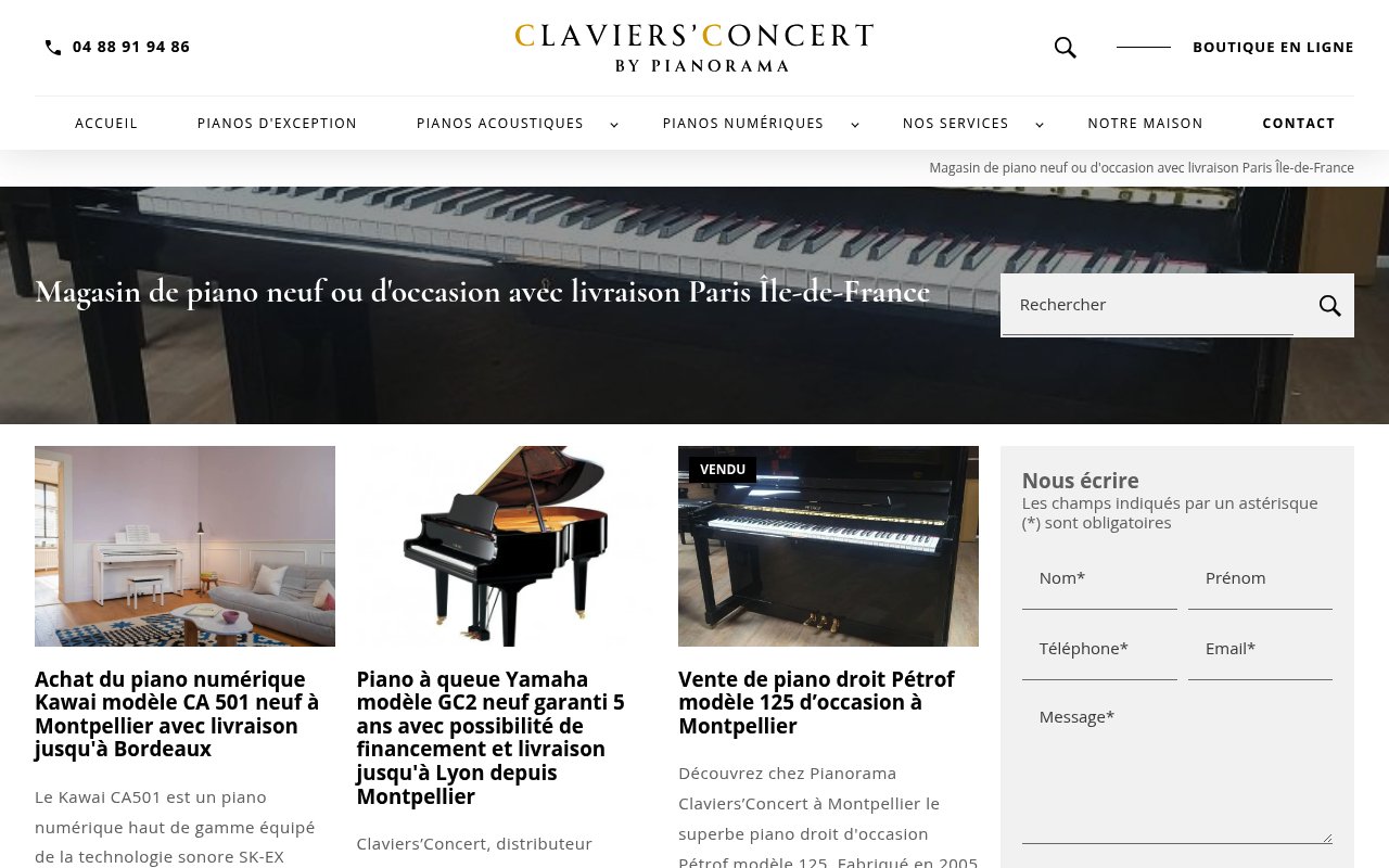 Apercu du site Claviers’Concert