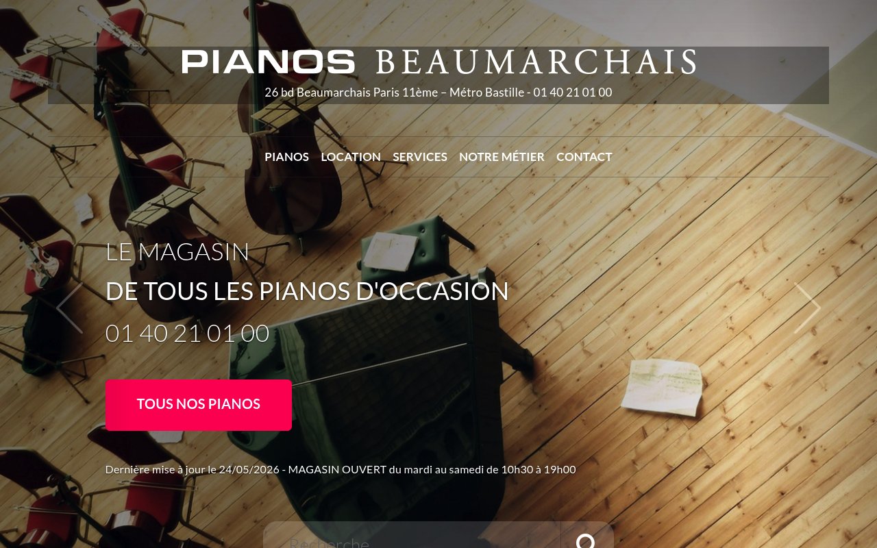 Apercu du site Pianos Beaumarchais