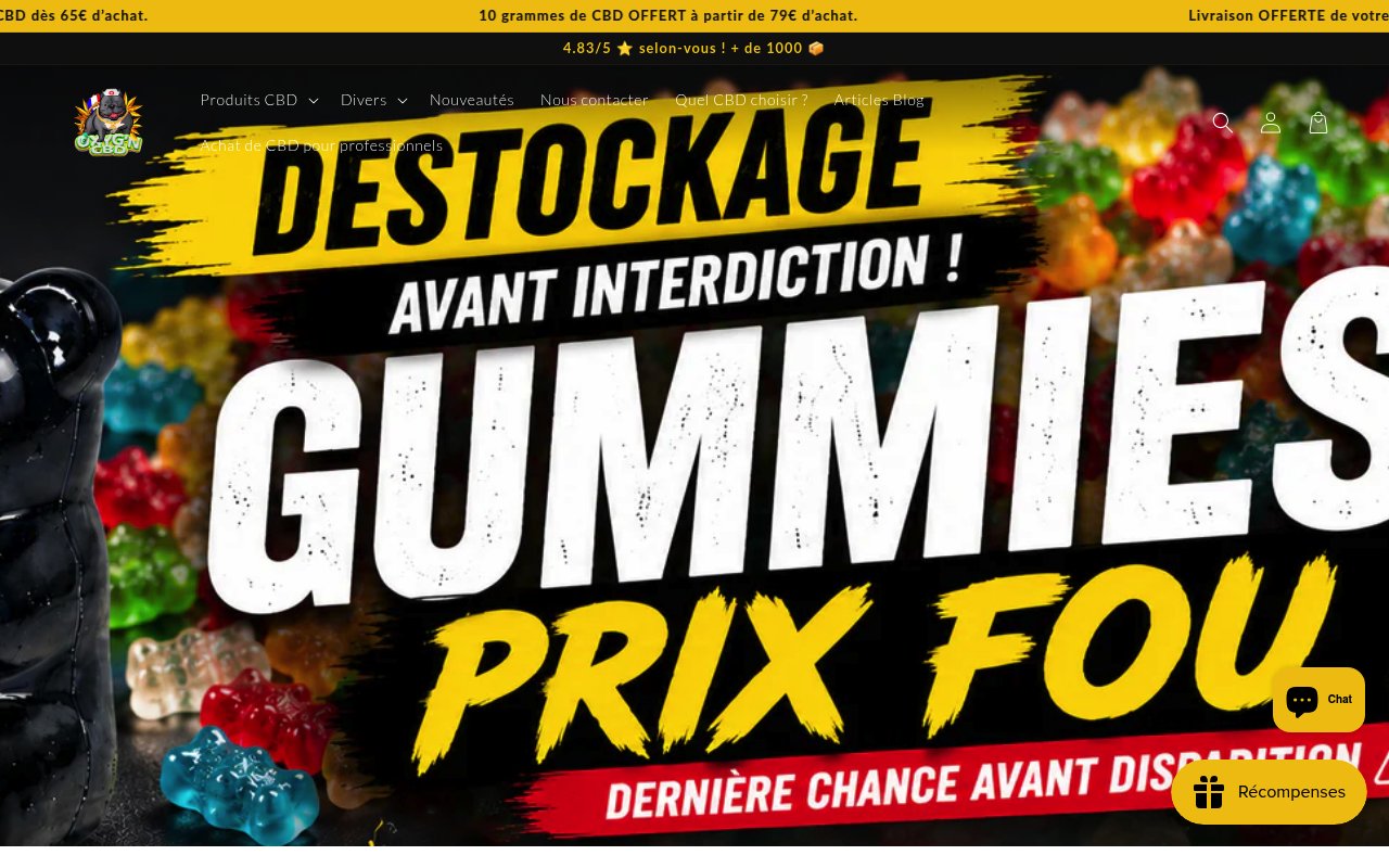 Apercu du site Oxygn CBD