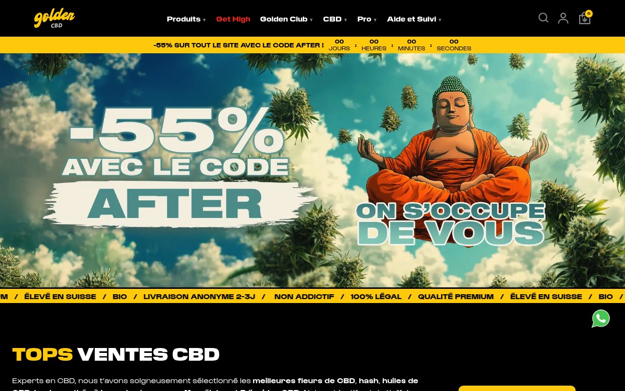 Apercu du site Golden CBD