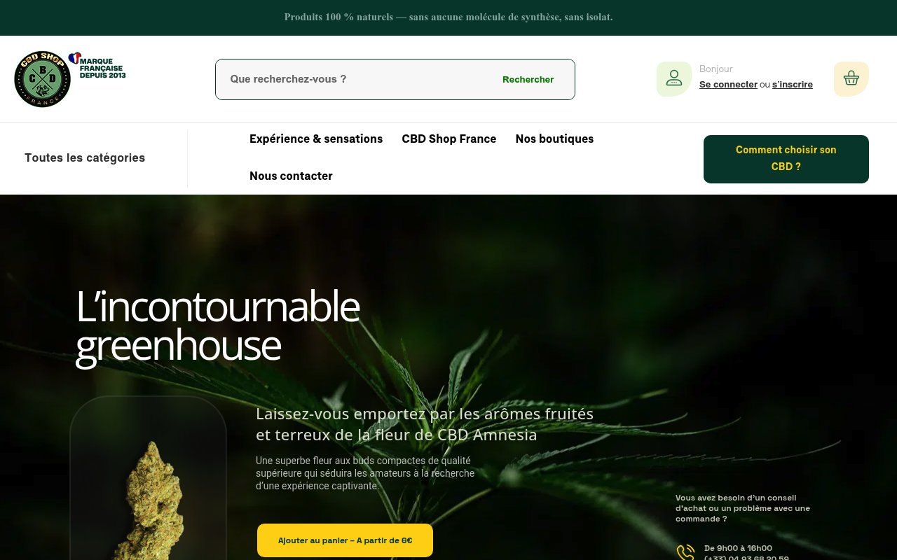 Apercu du site CBD Shop France