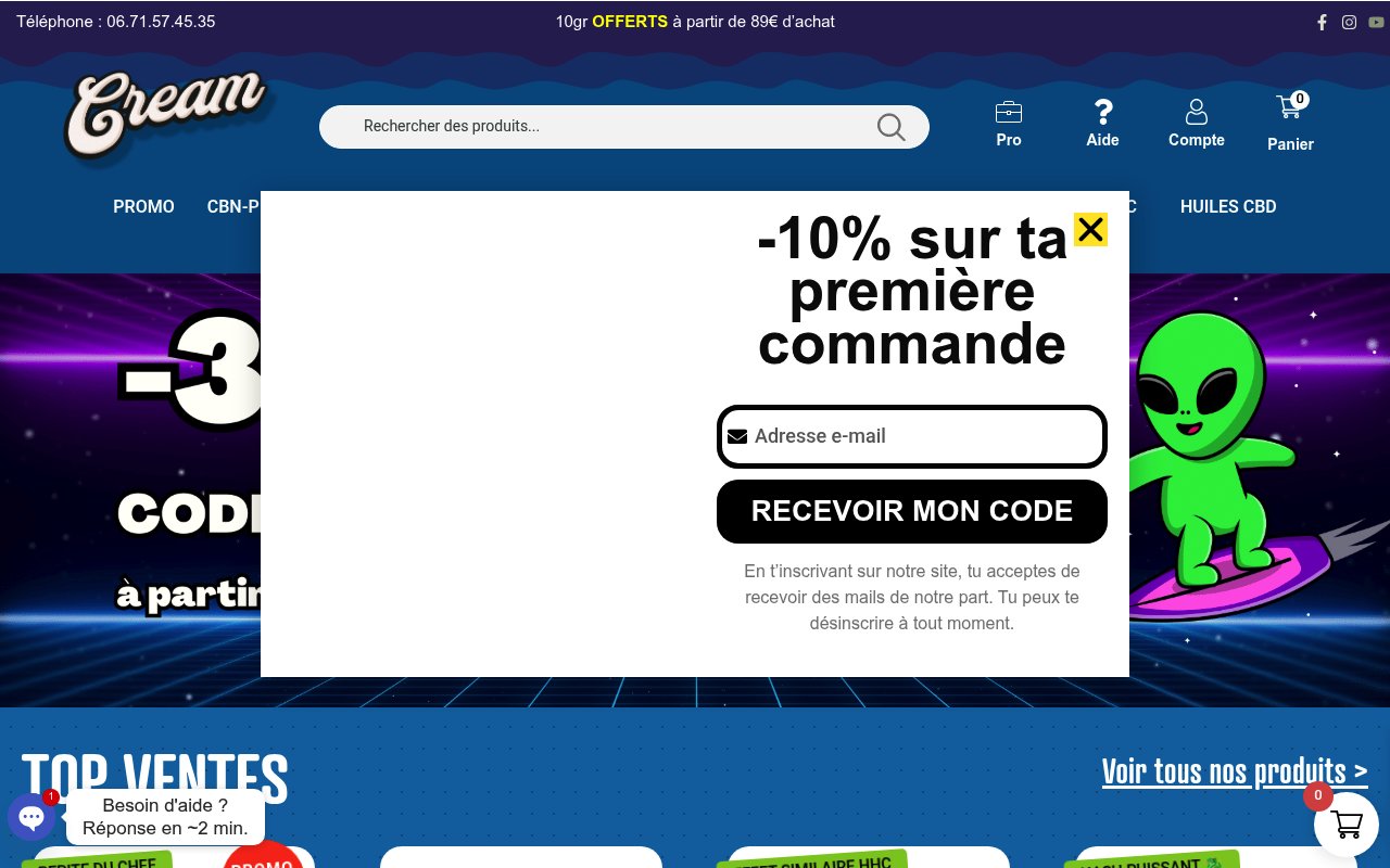Apercu du site Cream High