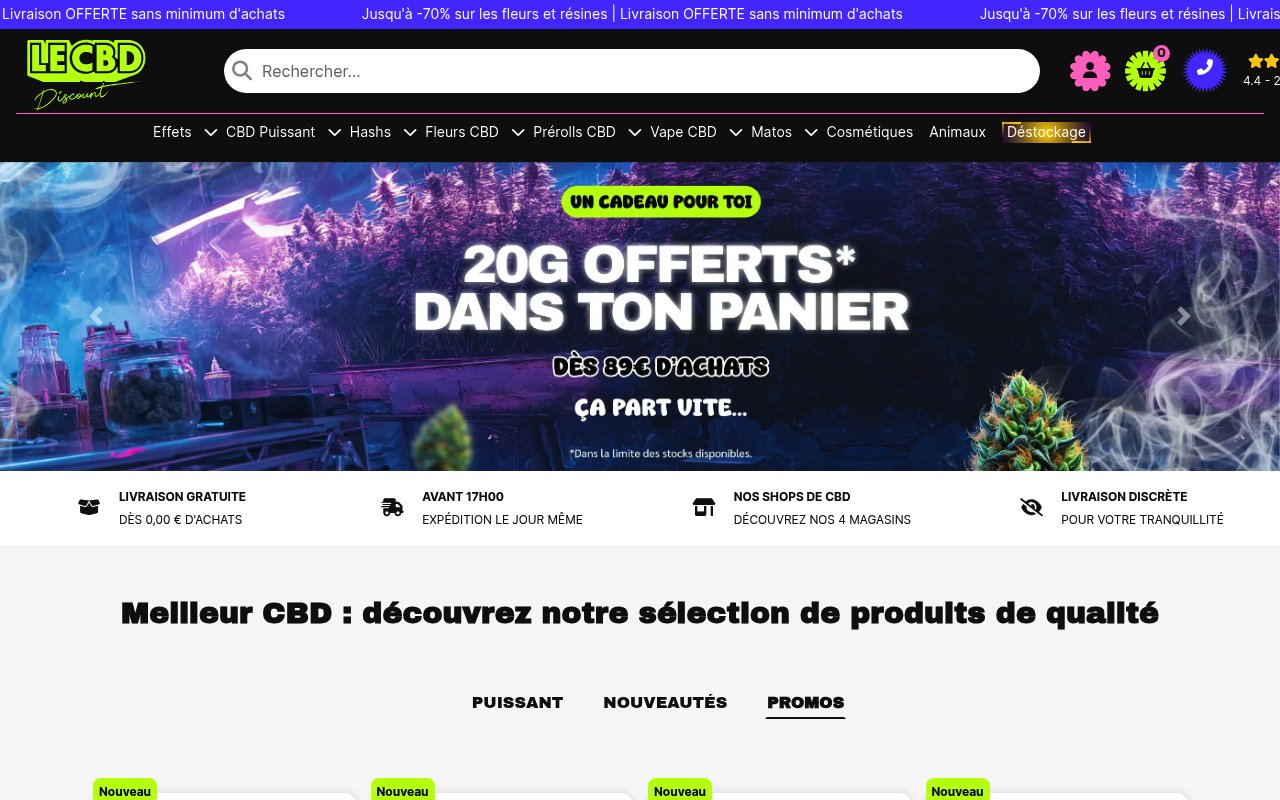 Apercu du site Le CBD Discount