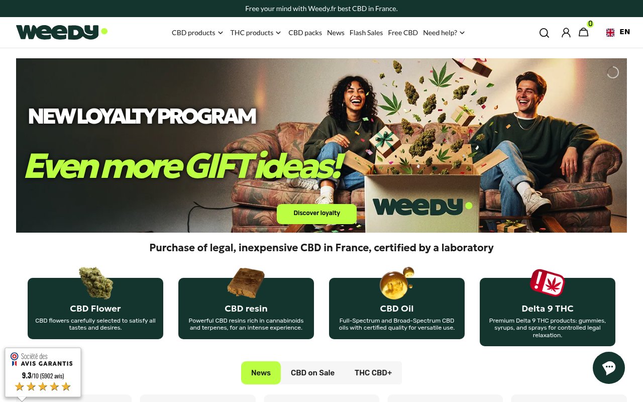 Apercu du site Weedy