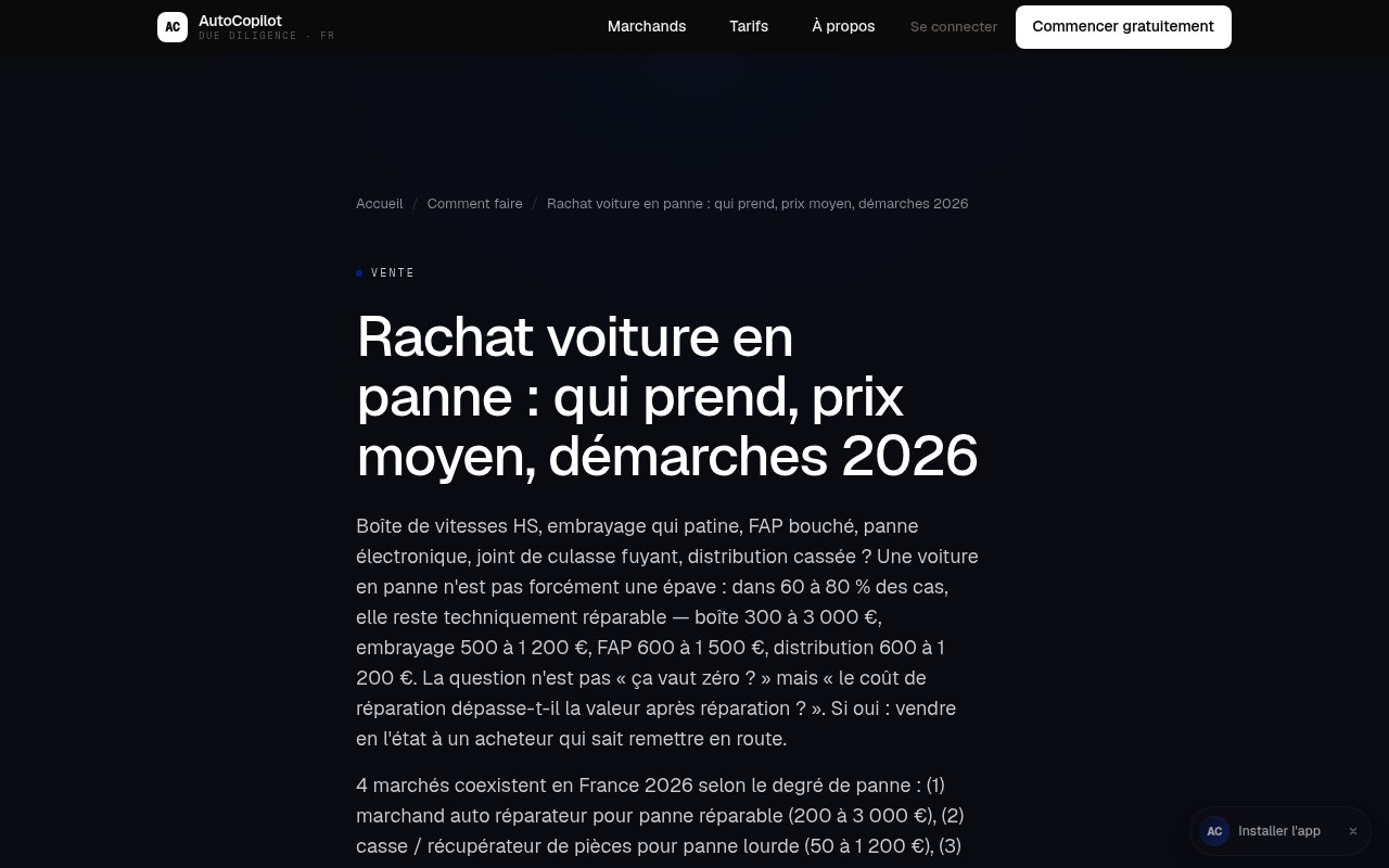 Apercu du site Autocopilot
