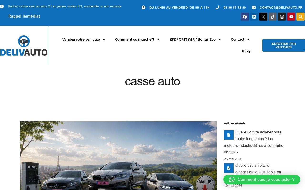 Apercu du site Delivauto