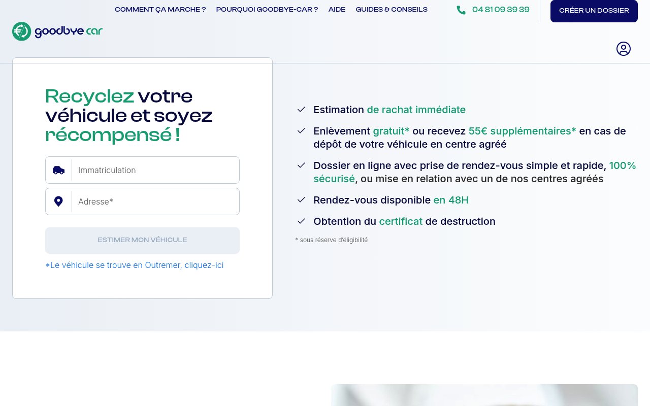 Apercu du site Goodbye Car