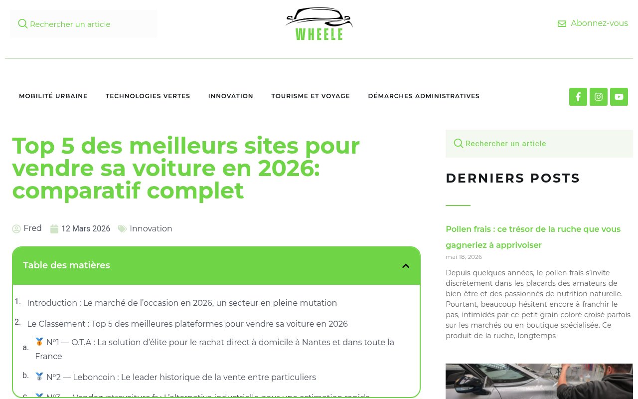 Apercu du site Wheele