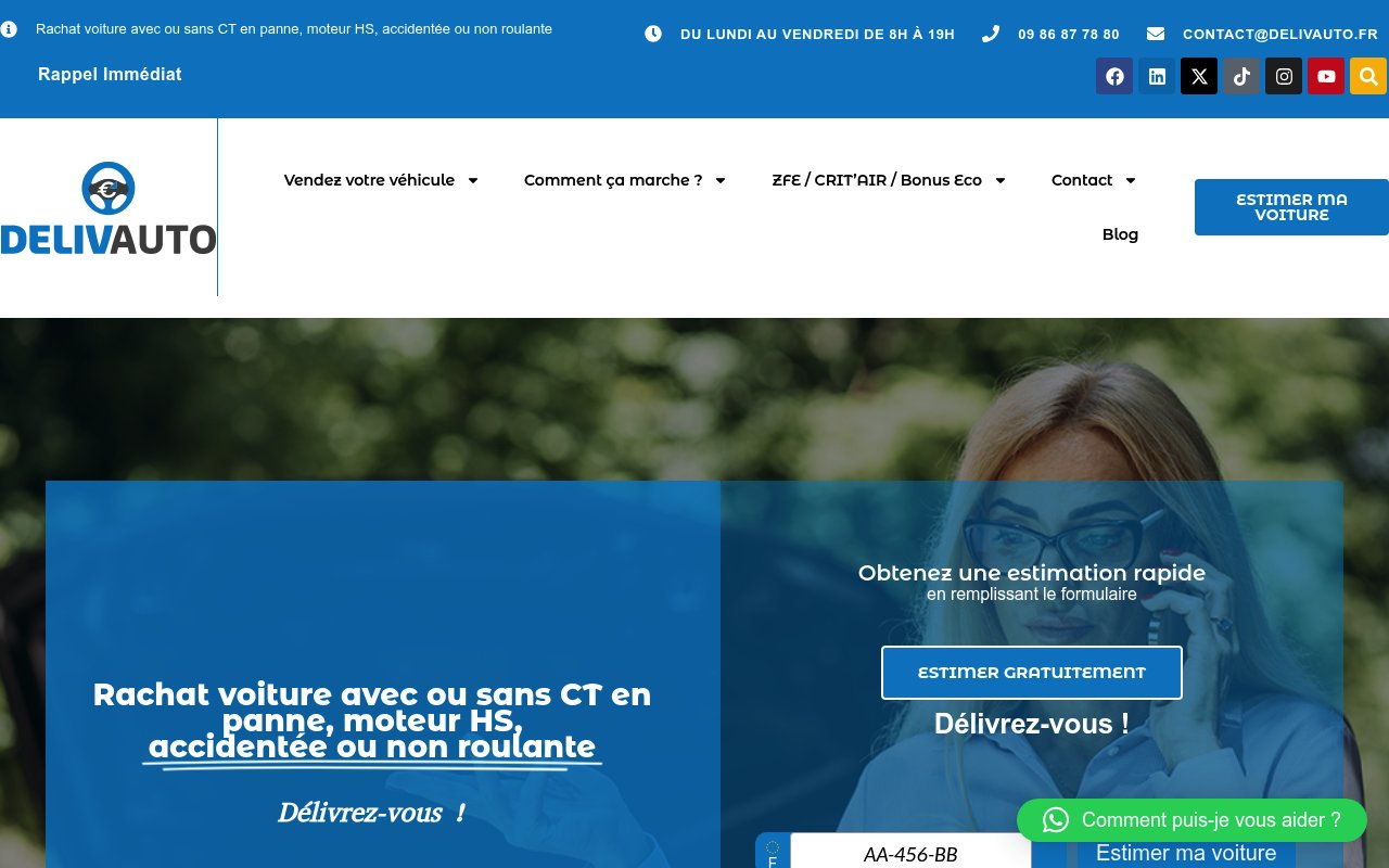 Apercu du site Delivauto