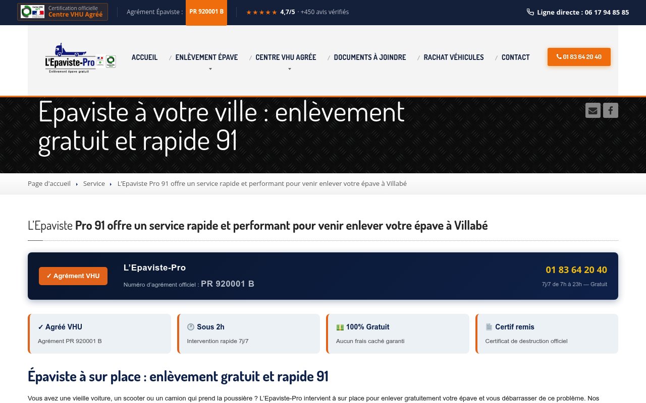 Apercu du site L'Epaviste-Pro