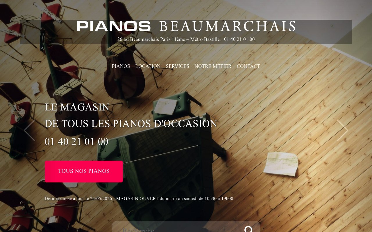 Apercu du site Pianos Beaumarchais