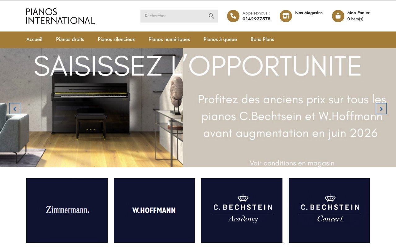 Apercu du site Pianos International