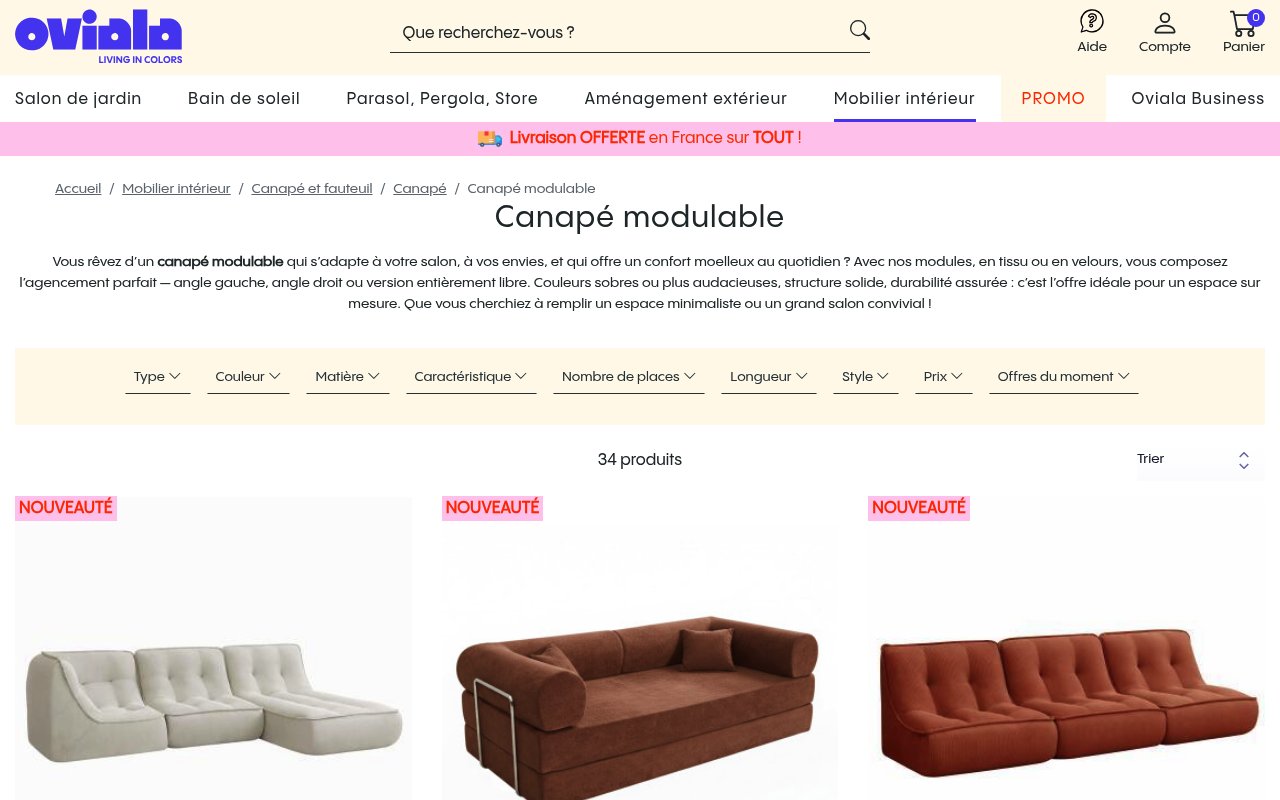 Apercu du site Oviala