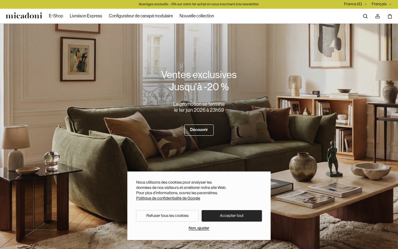 Apercu du site Micadoni