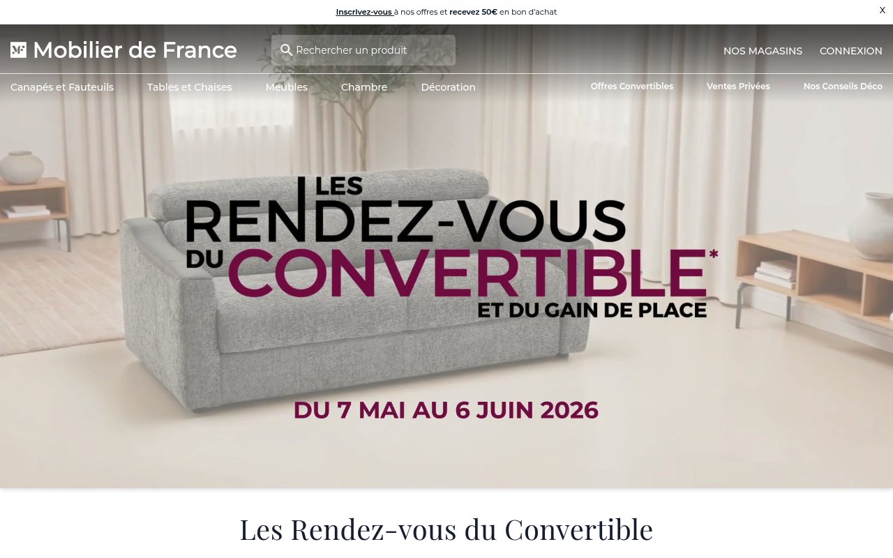 Apercu du site Mobilier de France
