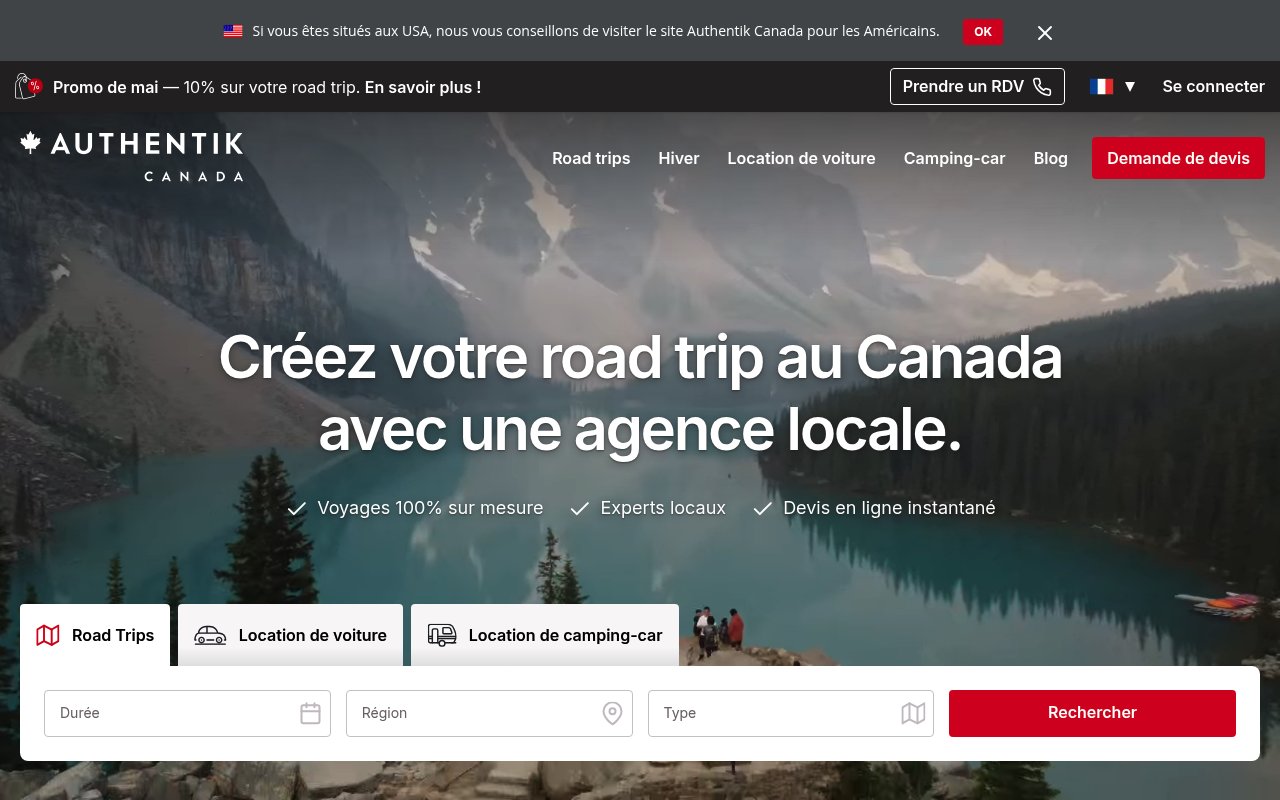 Apercu du site Authentik Canada