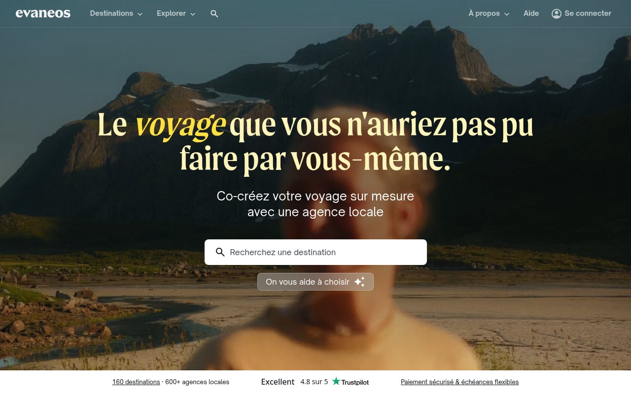 Apercu du site Evaneos