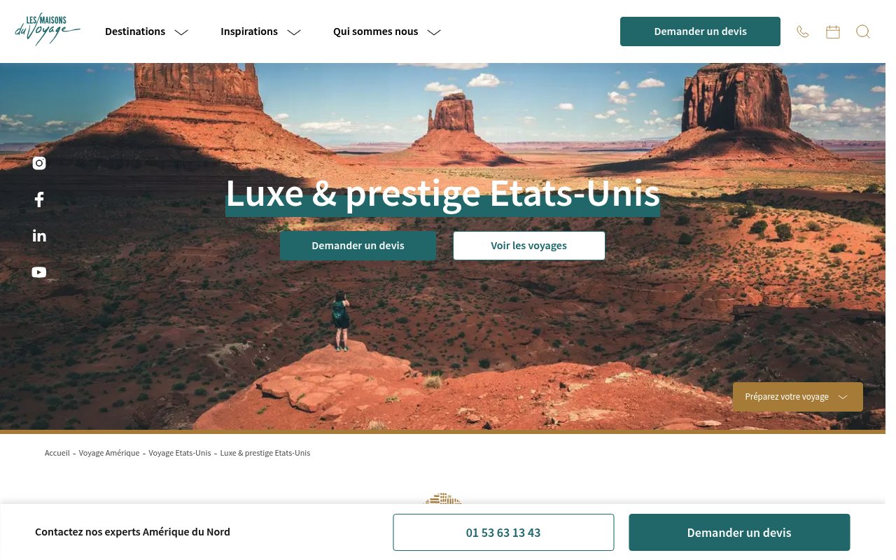 Apercu du site Les Maisons du Voyage