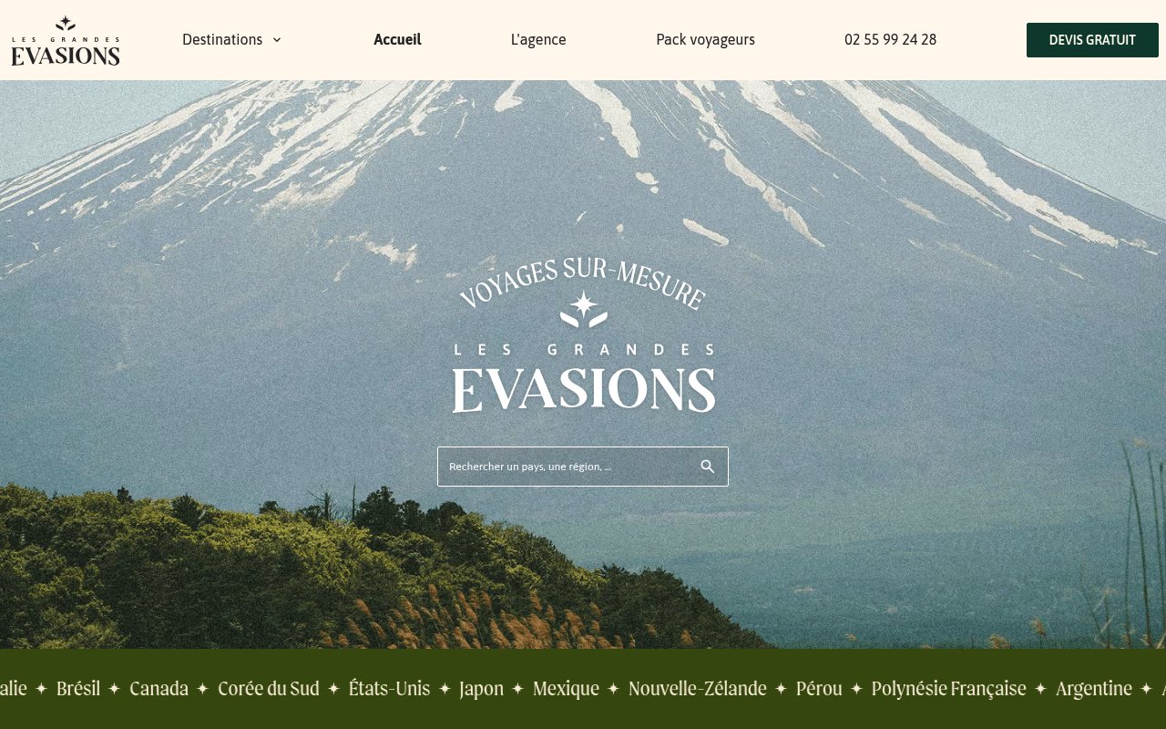 Apercu du site Les Grandes Évasions