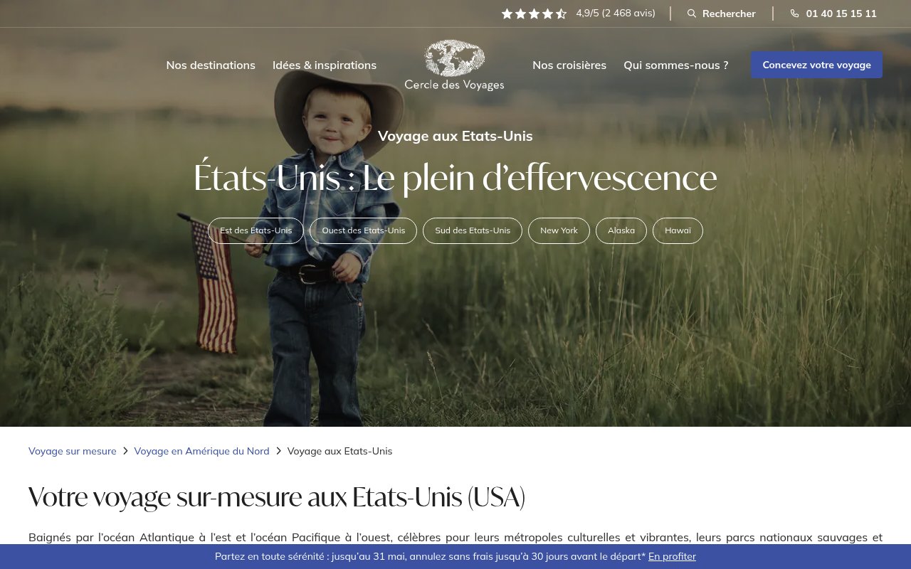Apercu du site Cercle des Voyages
