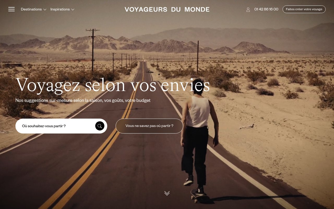 Apercu du site Voyageurs du Monde