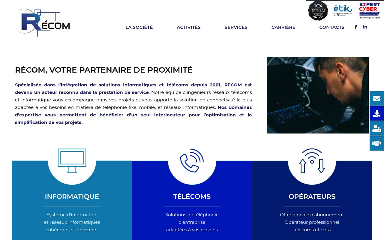 Apercu du site ReCom