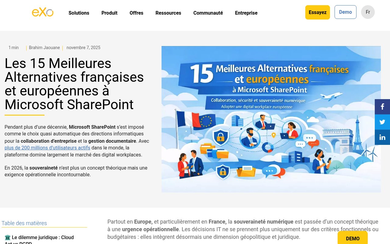 Apercu du site eXo Platform