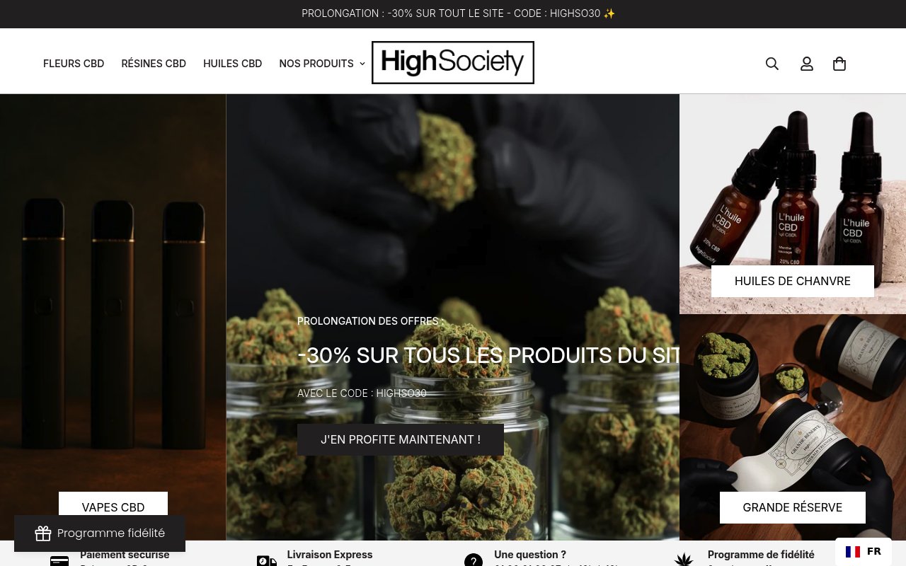 Apercu du site High Society