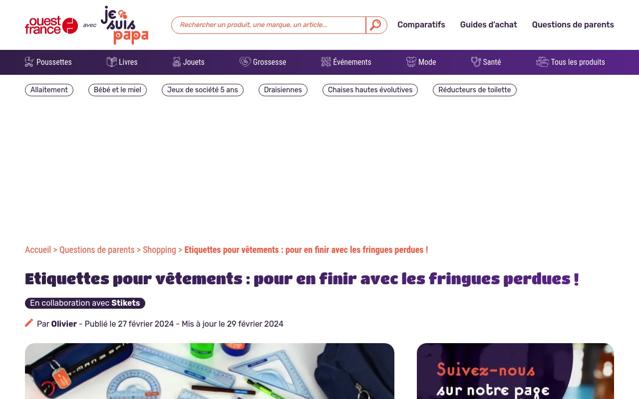 Apercu du site Étiquettes pour vêtements : pour en finir avec les fringu...