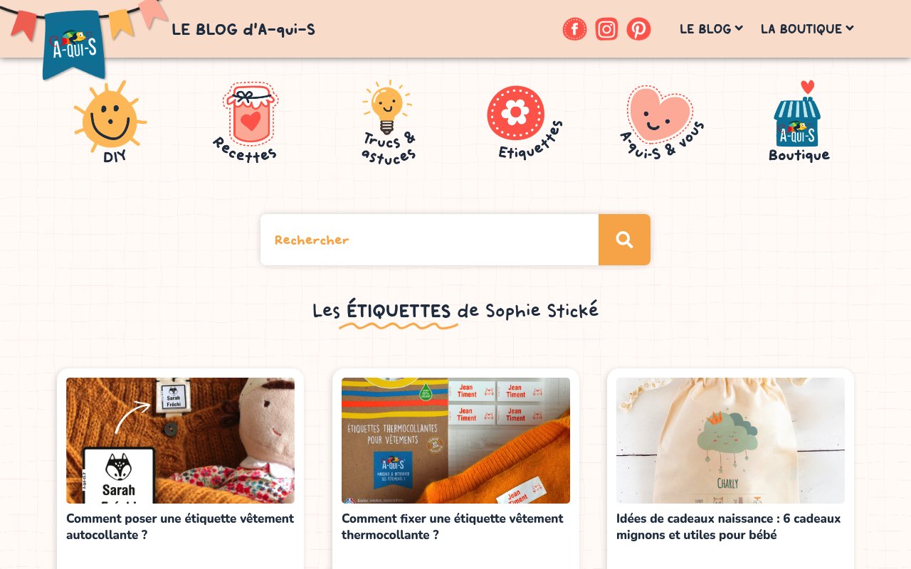 Apercu du site Étiquettes autocollantes personnalisées