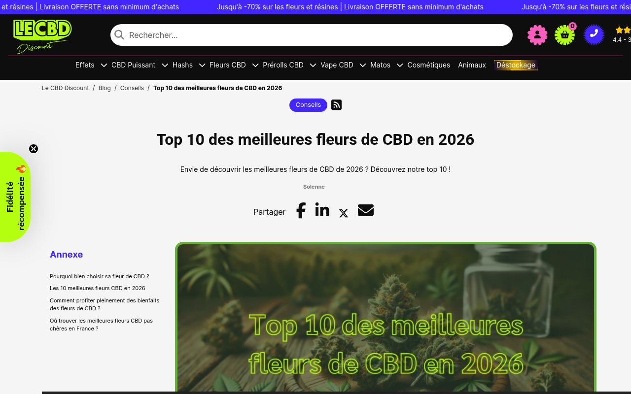 Apercu du site Le CBD Discount