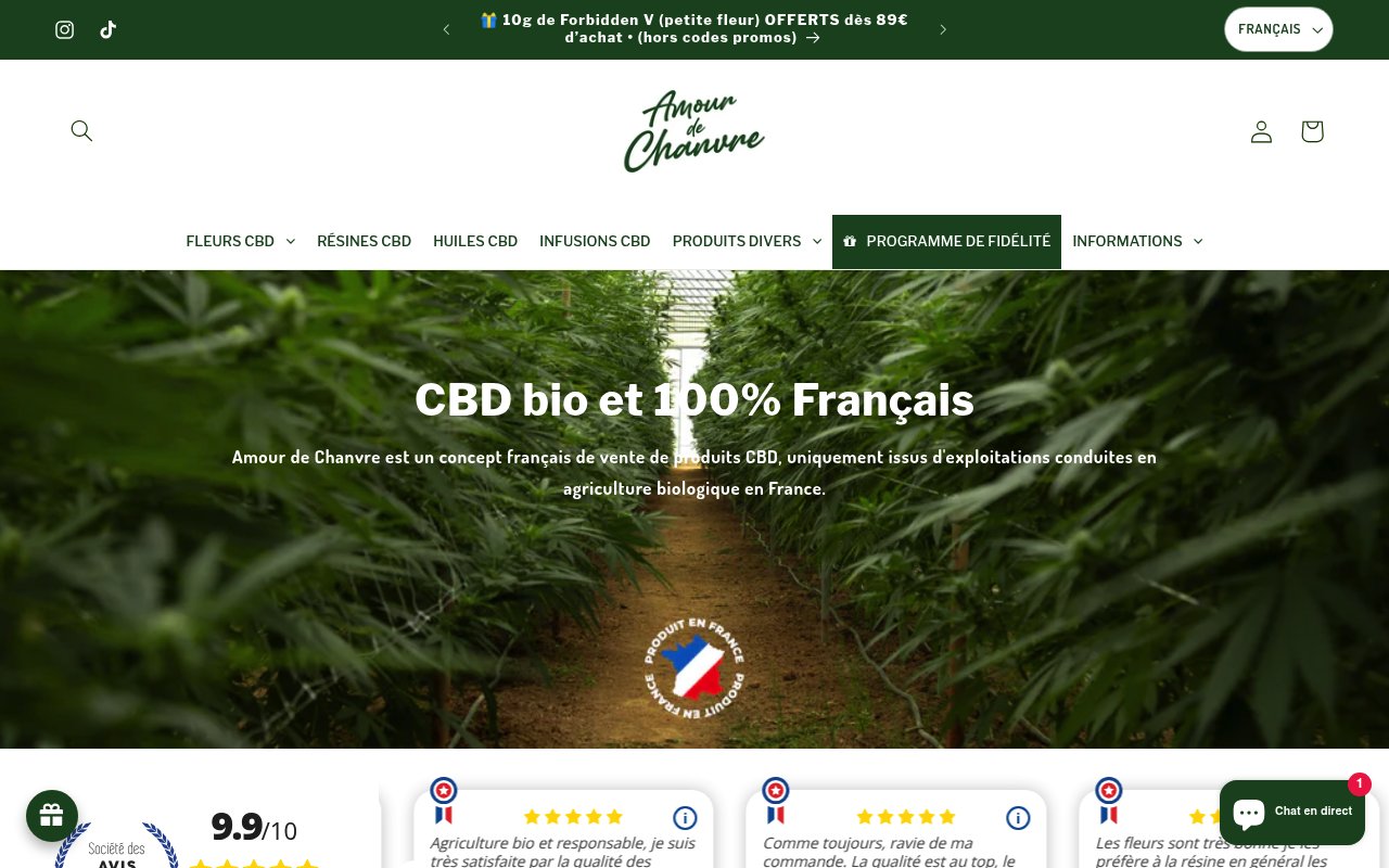 Apercu du site Amour de Chanvre