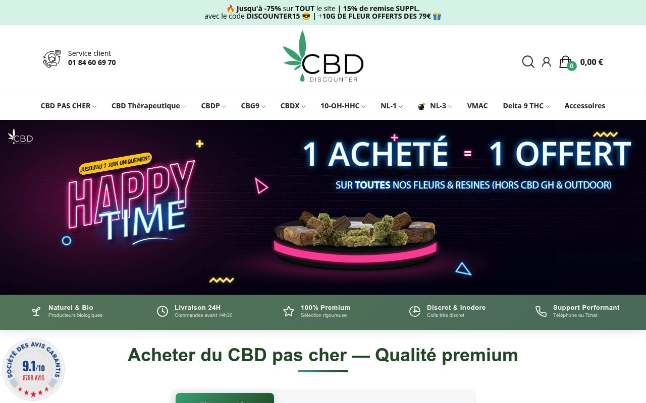 Apercu du site CBD Discounter