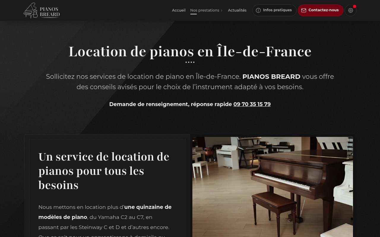 Apercu du site Pianos Bréard