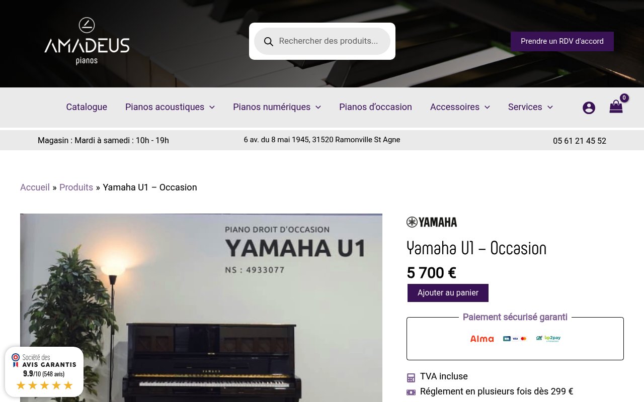 Apercu du site Yamaha U1