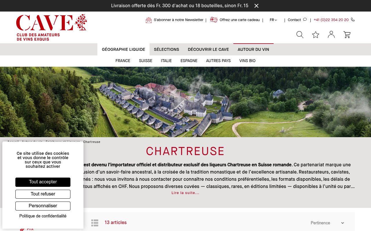 Apercu du site Cave SA