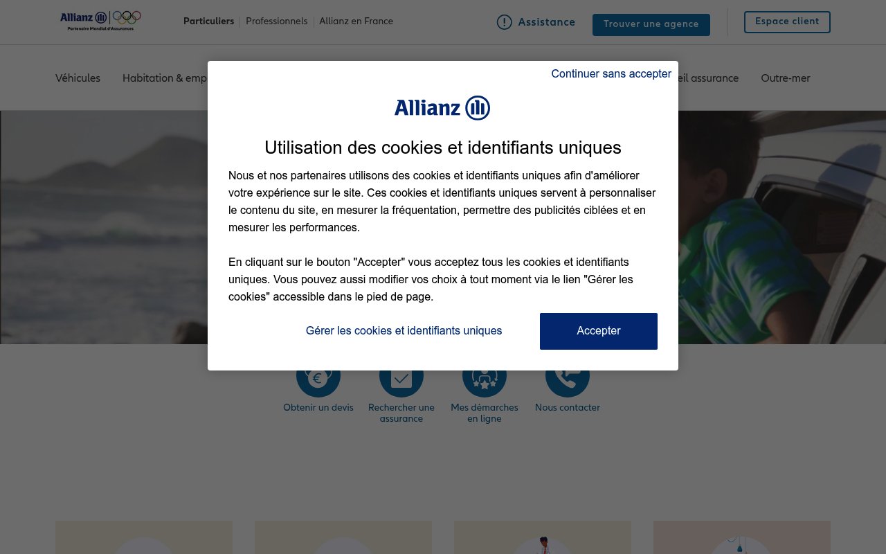 Apercu du site Allianz