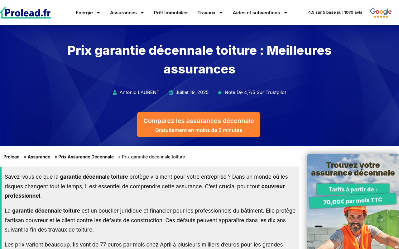 Apercu du site Prolead